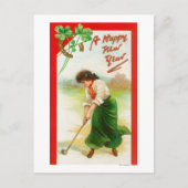 Irish Woman Over Hit Golfball Briefkaart (Voorkant)