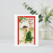 Irish Woman Over Hit Golfball Briefkaart (Staand voorkant)