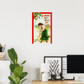 Irish Woman Over Hit Golfball Poster (Thuiskantoor)