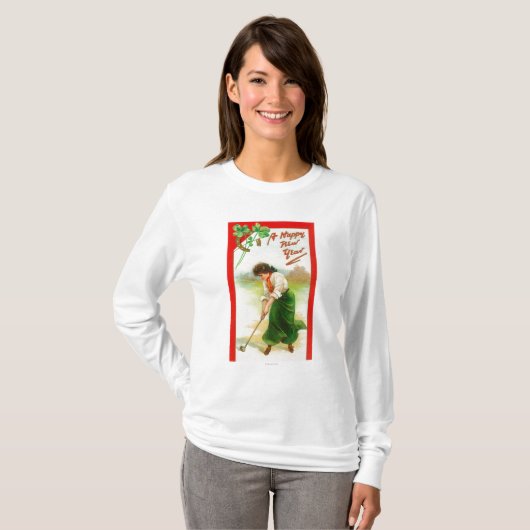 Irish Woman Over Hit Golfball T-shirt (Voorkant volledig)