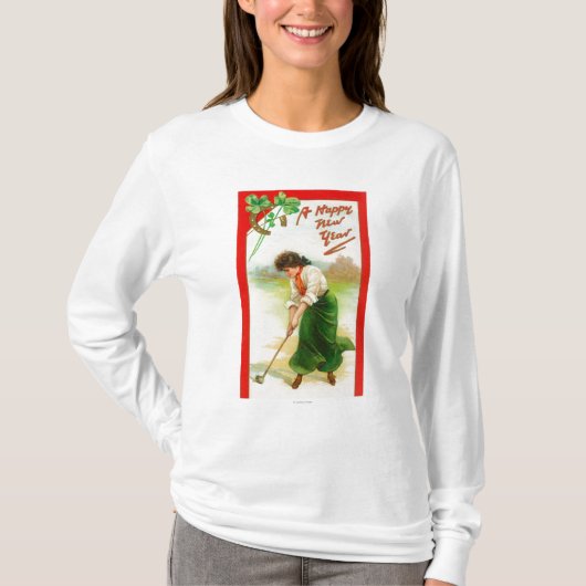 Irish Woman Over Hit Golfball T-shirt (Voorkant)