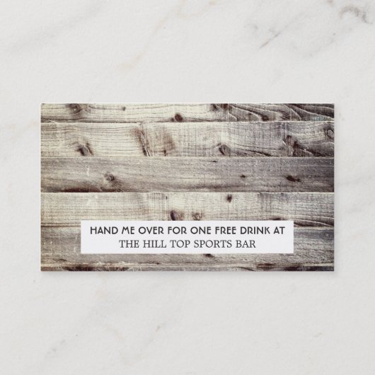  Irish Wood St Patrick's Day Drink Ticket (Achterkant)