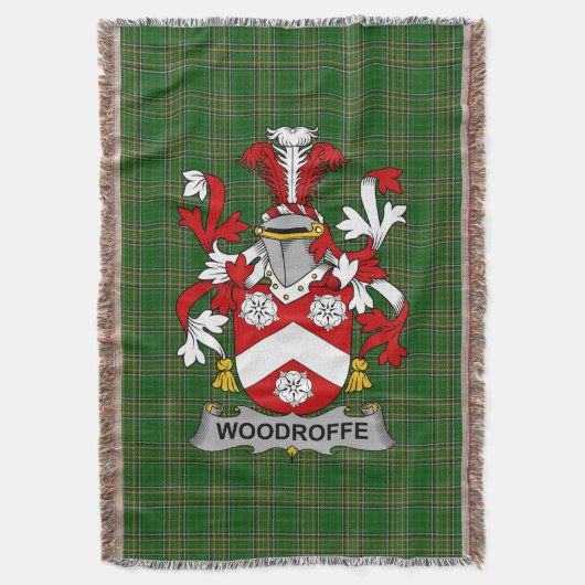 Irish Woodroffe Coat of Arms Family Crest Ireland Deken (Voorkant Verticaal)