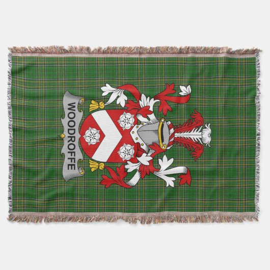 Irish Woodroffe Coat of Arms Family Crest Ireland Deken (Voorkant)