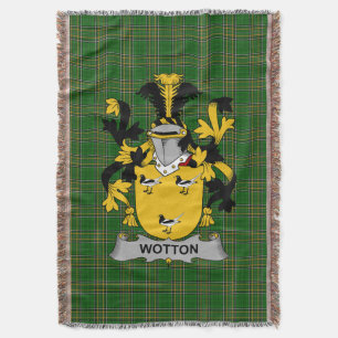 Irish Wotton Coat of Arms Family Crest Ireland Deken