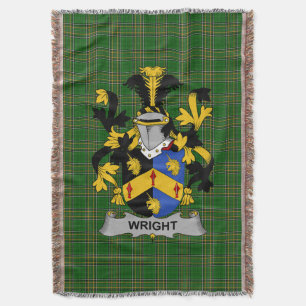 Irish Wright Coat of Arms Family Crest Ireland Deken