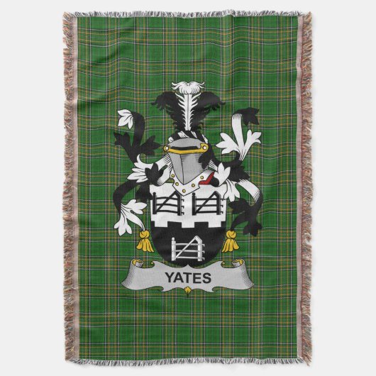 Irish Yeates Coat of Arms Family Crest Ireland Deken (Voorkant Verticaal)