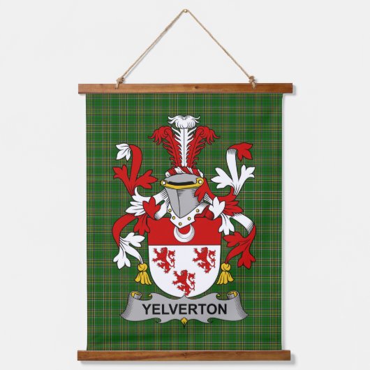 Irish Yelverton Coat of Arms Family Crest Hangend Wandkleed (Voorkant)
