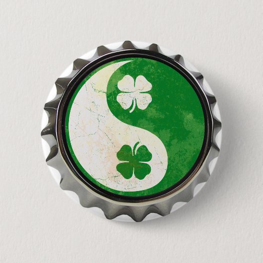 Irish Yin Yang Shamrock Button (Voorkant)