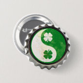 Irish Yin Yang Shamrock Button (Voorkant /achterkant)