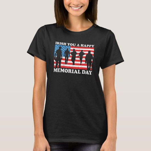 Irish You A Happy Memorial Day Green C leaf T-shirt (Voorkant)