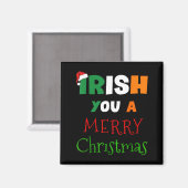 Irish You A Merry Christmas Ireland Flag Xmas Hat  Magneet (Voorkant / Achterkant)