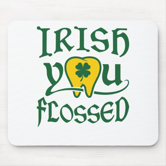 Irish You Flossed Dental St Patricks Day Muismat (Voorkant)