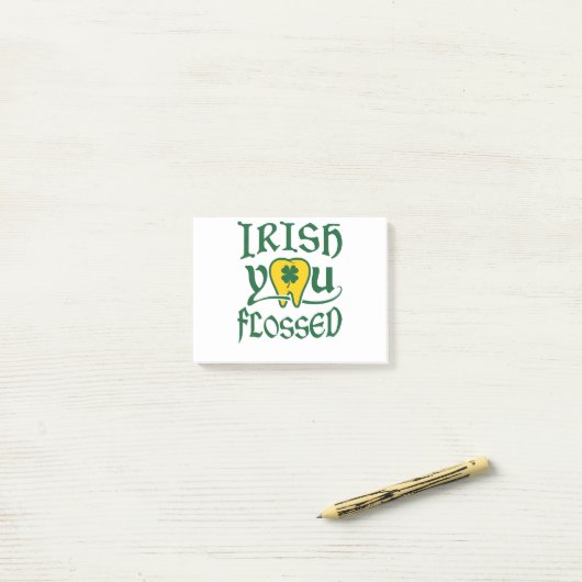 Irish You Flossed Dental St Patricks Day Post-it® Notes (Op bureau)