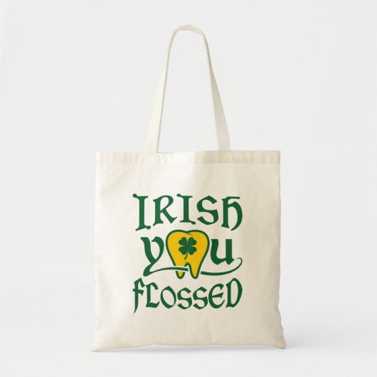 Irish You Flossed Dental St Patricks Day Tote Bag (Voorkant)