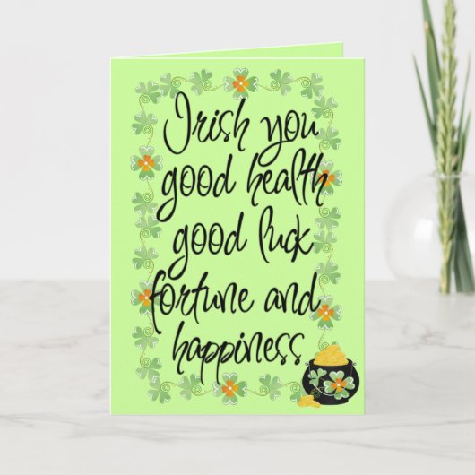 Irish you good luck - Wenskaart Kaart (Voorkant)