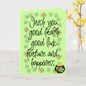 Irish you good luck - Wenskaart Kaart (Gele Bloem)
