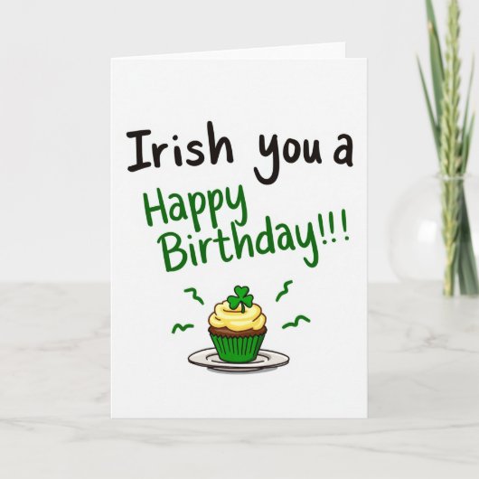 Irish You Happy Birthday Card Kaart (Voorkant)