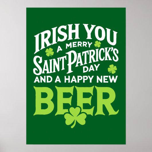 Irish You Merry Saint Patrick's Day Gelukkig Nieuw Poster (Voorkant)
