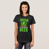 Irish You Were Beer Shamrock St Patrick's Day Beer T-shirt (Voorkant volledig)