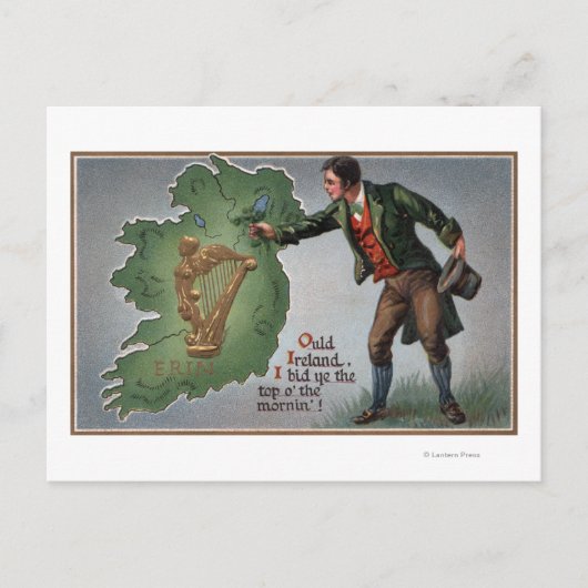 Irishman die Shamrocks aanbiedt aan Ierland Briefkaart (Voorkant)