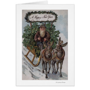 Irishman Driving Sleigh van Shamrocks