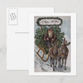 Irishman Driving Sleigh van Shamrocks Briefkaart (Voorkant / Achterkant)