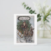 Irishman Driving Sleigh van Shamrocks Briefkaart (Staand voorkant)