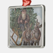Irishman Driving Sleigh van Shamrocks Metalen Ornament (Links)