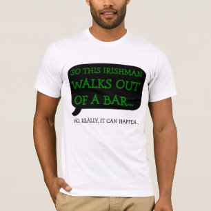 Irishman loopt uit t-shirt met staaf