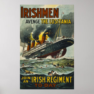 Irishmen Avenge de Lusitania  aanwerving Poster