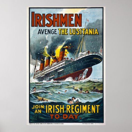 Irishmen Avenge de Lusitania Extra Grote Poster (Voorkant)