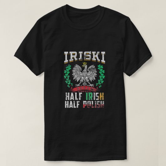 Iriski Half Iers Half Poolse Shamrocks T-shirt (Design voorkant)