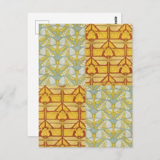 Irislibellen vlinders Art Nouveau Briefkaart (Voorkant / Achterkant)