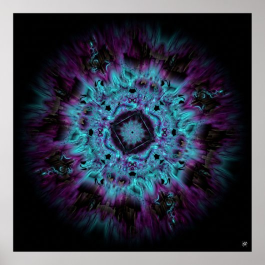 Irisnevel - kleurrijk abstract patroon v3-1 poster (Voorkant)