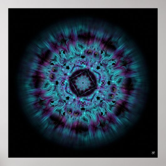 Irisnevel - kleurrijk abstract patroon v6 poster (Voorkant)