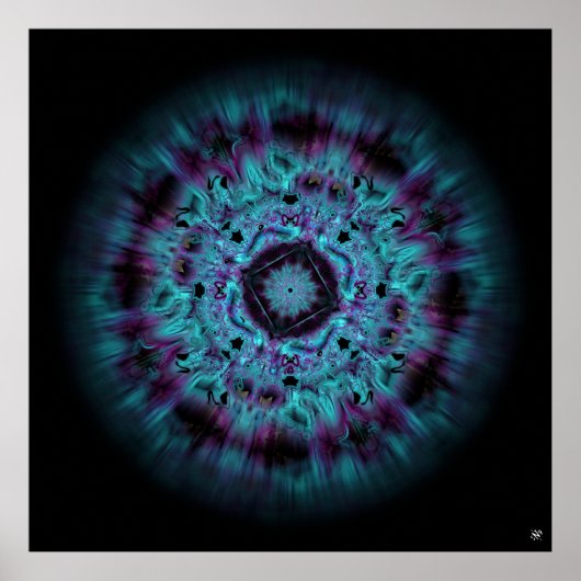 Irisnevel - kleurrijk abstract patroon v7.1 poster (Voorkant)