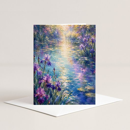 Irisreflecties Watercolor Notitiekaart