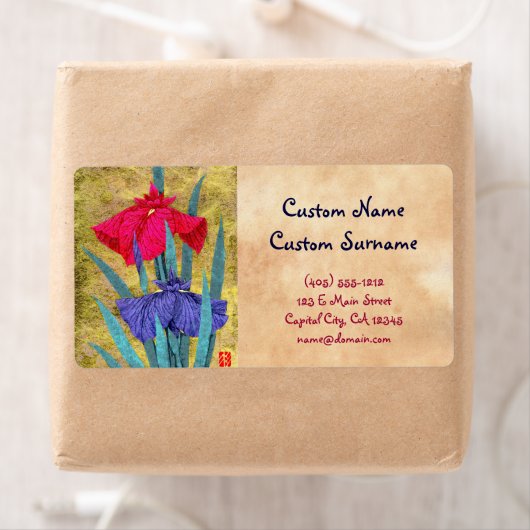 Irisse abstracte bloemen schilderen iriskunst etiket (Insitu)