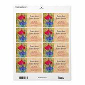 Irisse abstracte bloemen schilderen iriskunst etiket (Full Sheet)