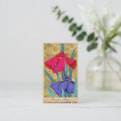 Irisse abstracte bloemen schilderen iriskunst visitekaartje (Staand voorkant)