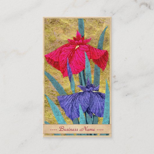 Irisse abstracte bloemen schilderen iriskunst visitekaartje (Voorkant)