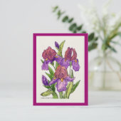 Irisse Waterverf Briefkaart (Staand voorkant)