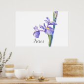 Irisse Waterverf Floral Poster (Keuken)