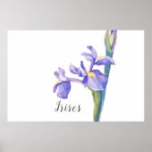 Irisse Waterverf Floral Poster (Voorkant)