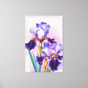 *~* Irissen Bloemen Artsy Iris Schilderen AP84 Canvas Afdruk