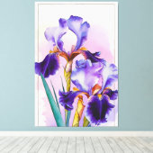 *~* Irissen Bloemen Artsy Iris Schilderen AP84 Canvas Afdruk (Insitu (Houten vloer))