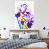 *~* Irissen Bloemen Artsy Iris Schilderen AP84 Canvas Afdruk (Insitu (Slaapkamer))