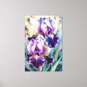 *~* Irissen Bloemen Artsy Iris Schilderen AP84 Canvas Afdruk