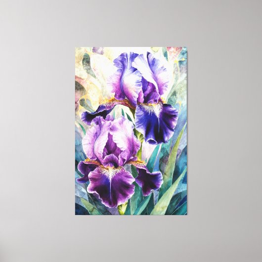 *~* Irissen Bloemen Artsy Iris Schilderen AP84 Canvas Afdruk (Voorkant)